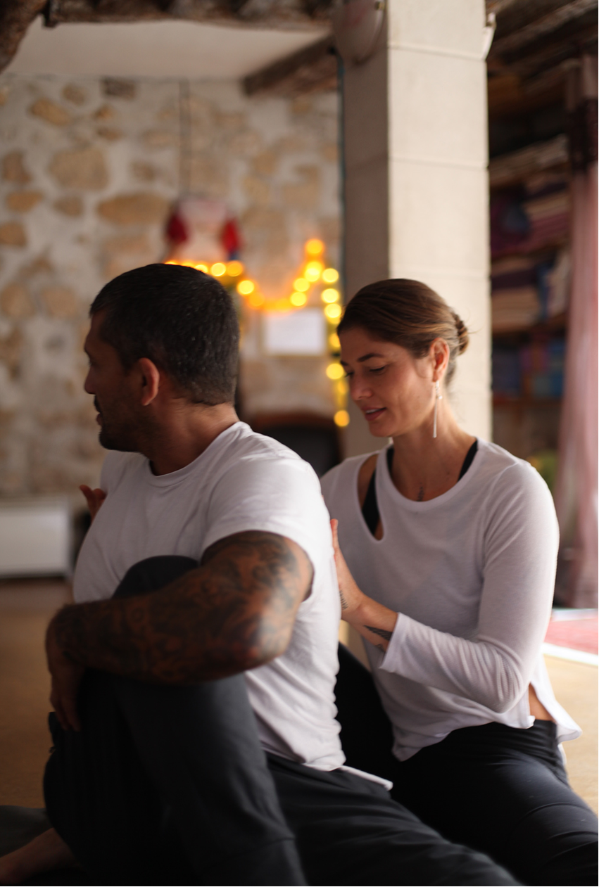 Guided private yoga adjustment and one-to-one teaching